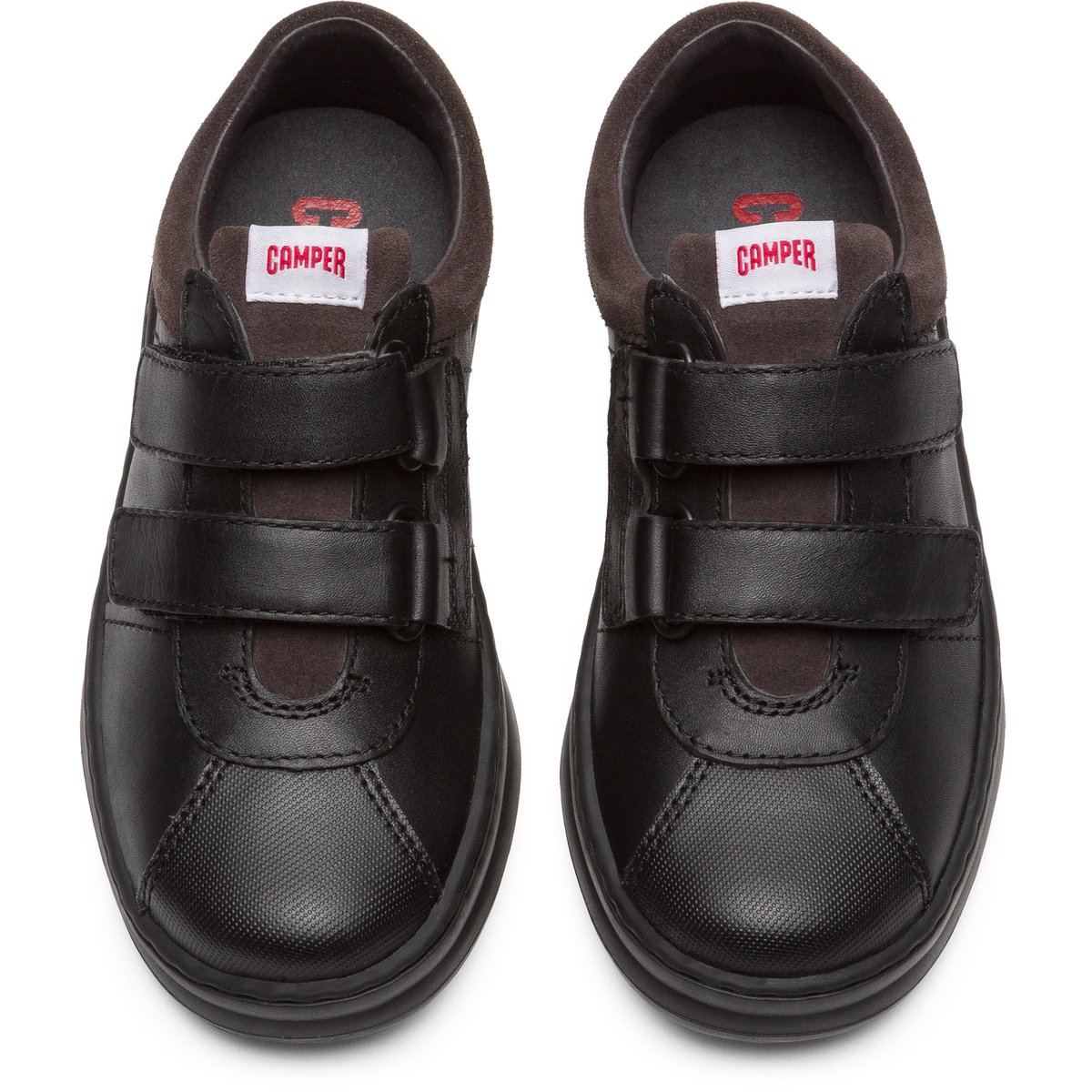 Baskets Cuir Velcro Runner Four noir, CAMPER