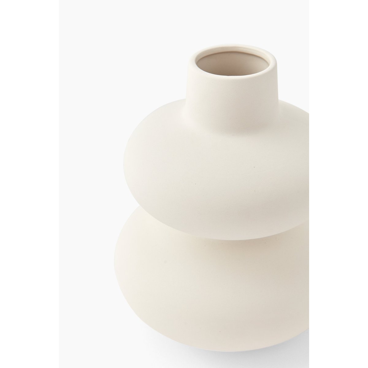 Vase ondulé, 17x17x20cm, en céramique blanc, MONOPRIX