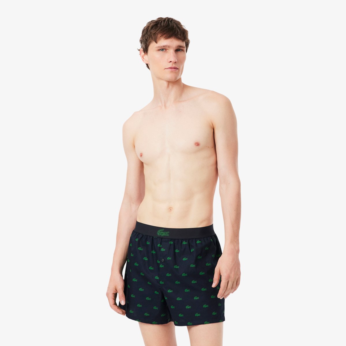 Lot de 3 caleçons popeline de coton bleu-9i6, LACOSTE