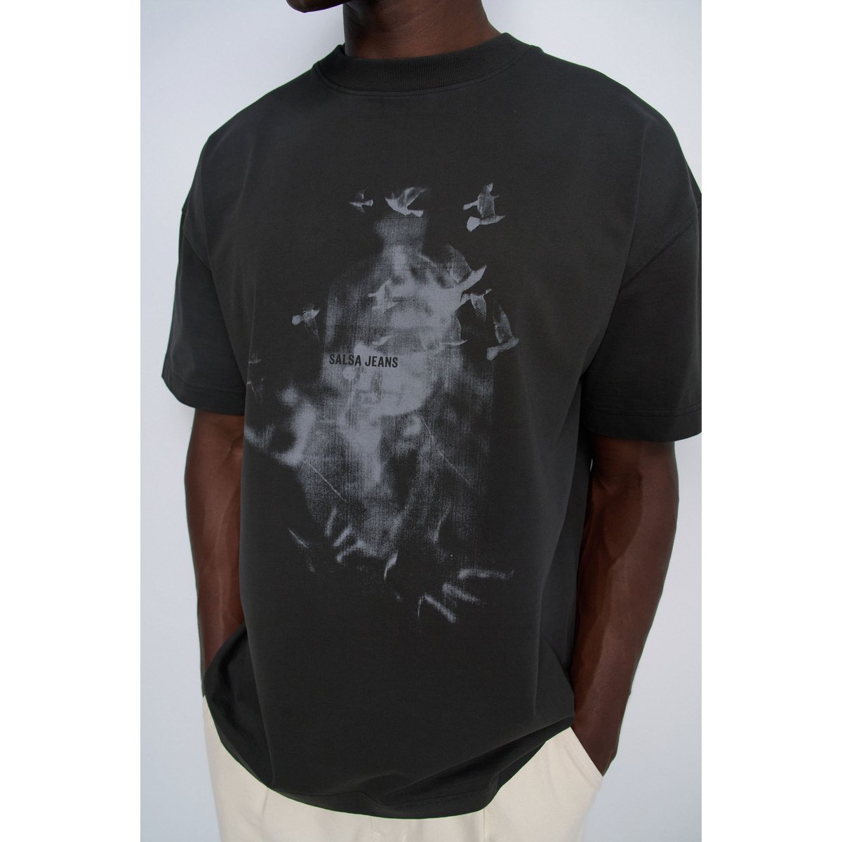 T-SHIRT IMPRIMÉ noir, SALSA JEANS