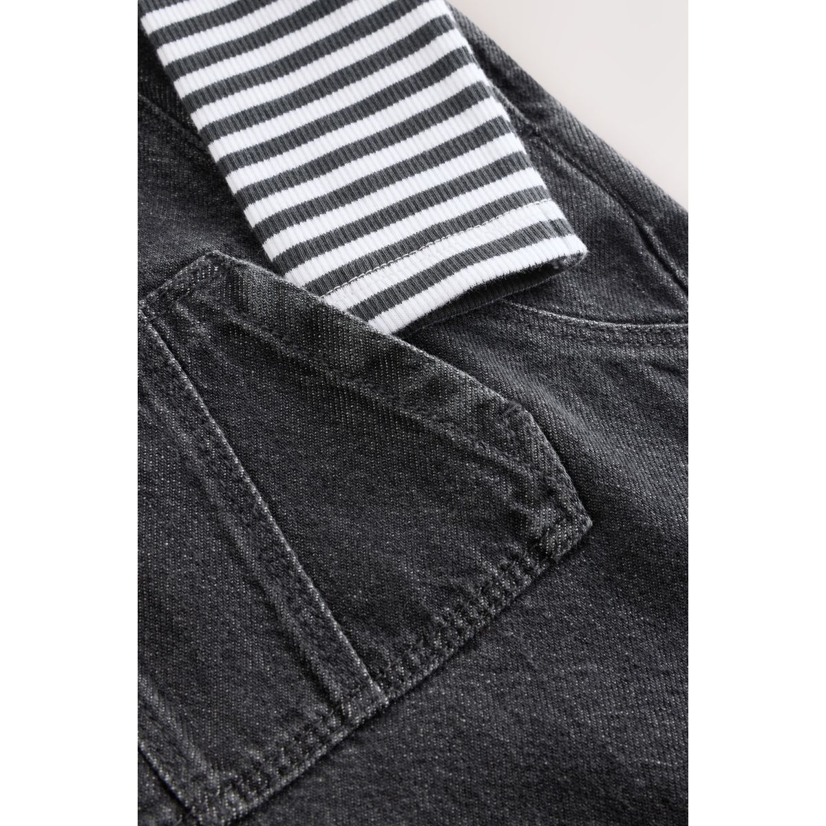 Ensemble bébé body et salopette en jean gris anthracite, NEXT