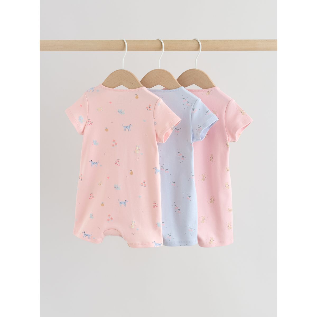Barboteuse zippée double sens, lot de 3 rose/bleu, NEXT