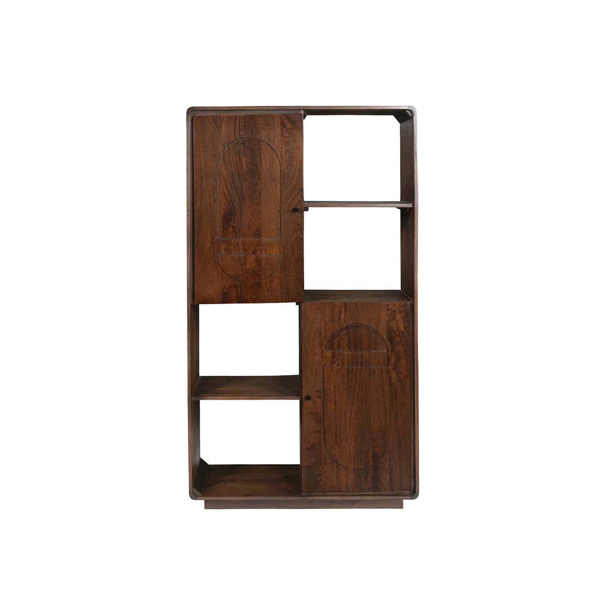 Bibliothèque en bois de manguier  MELORA bois foncé, MADE IN MEUBLES 
