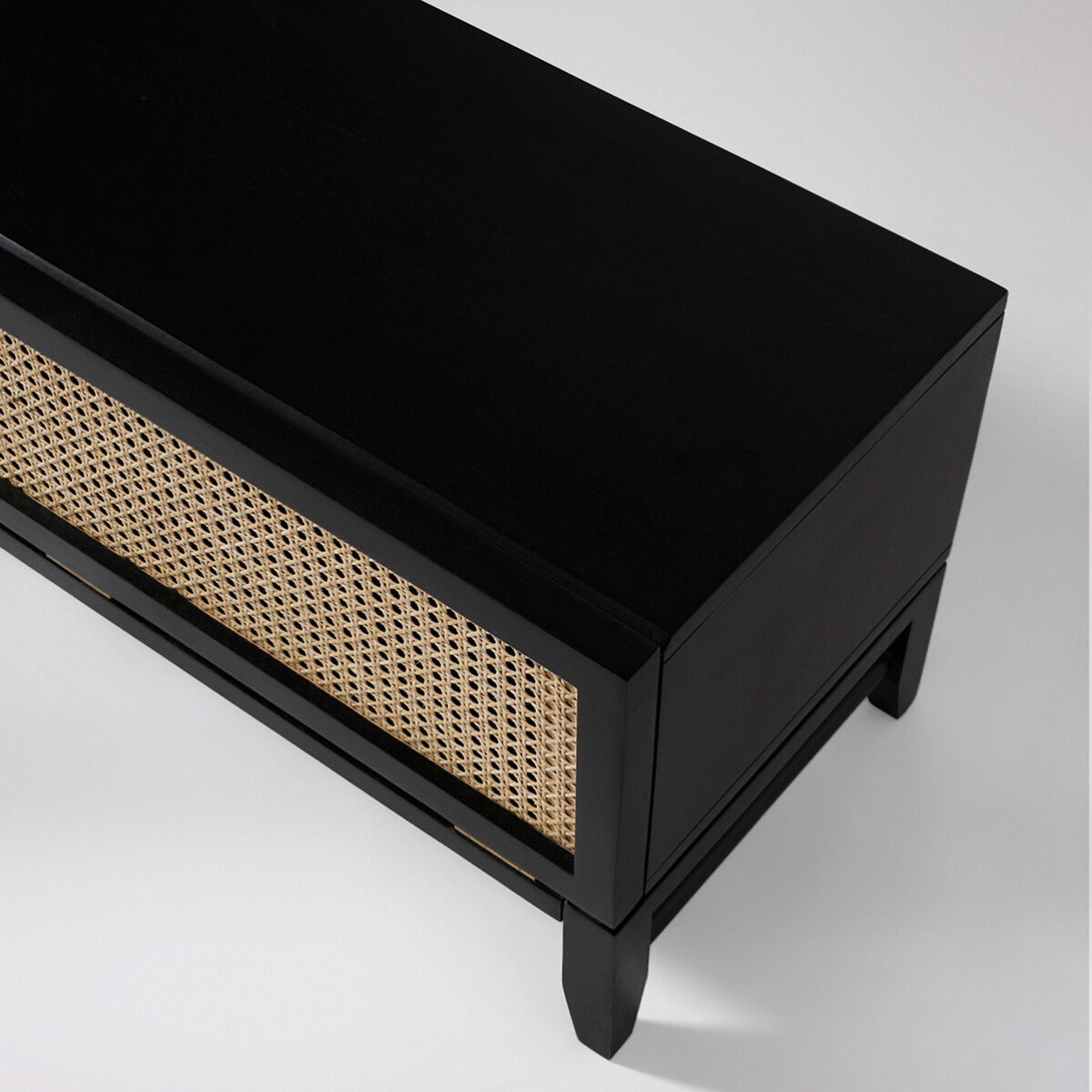 Raphia Acacia Wood 3 Drawer Media Unit black, SWOON