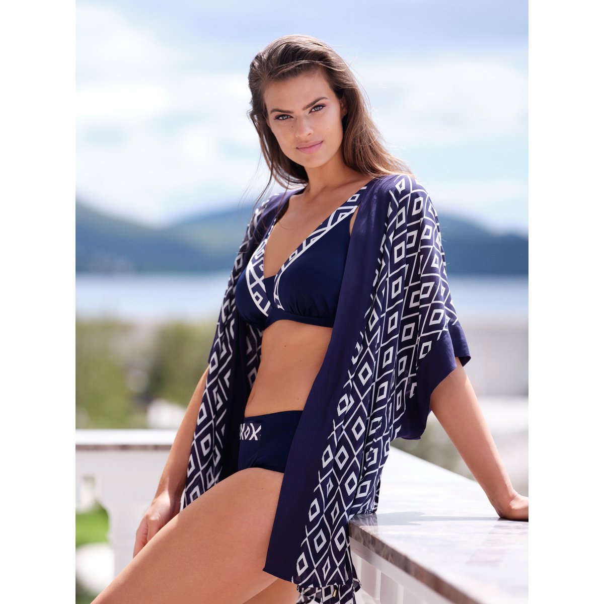 Haut maillot de bain sans armatures Costa Rica bleu bleu, LISCA