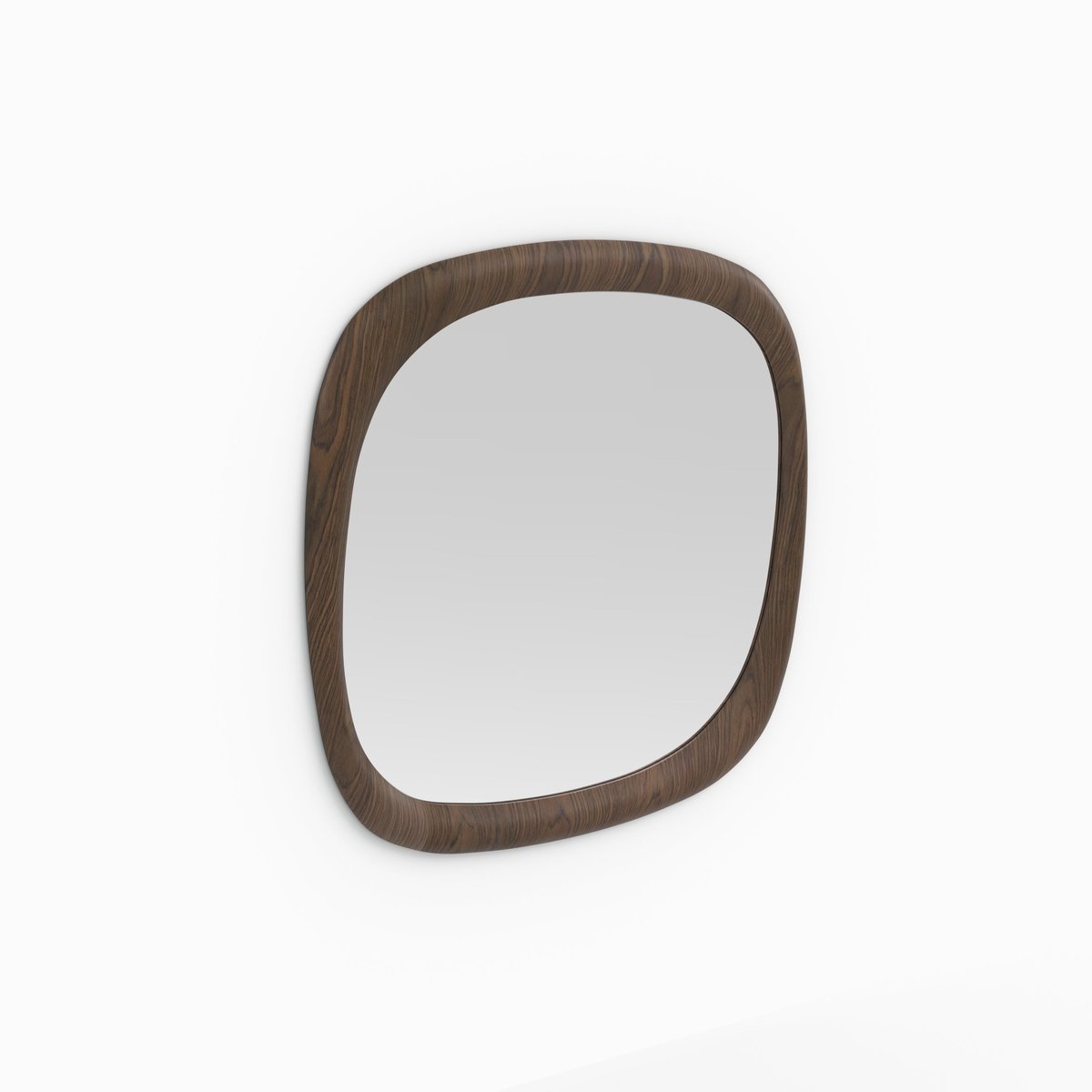 Miroir carré en placage noyer, 120 x 120 cm - YOKO marron foncé, MAISON PAVANE
