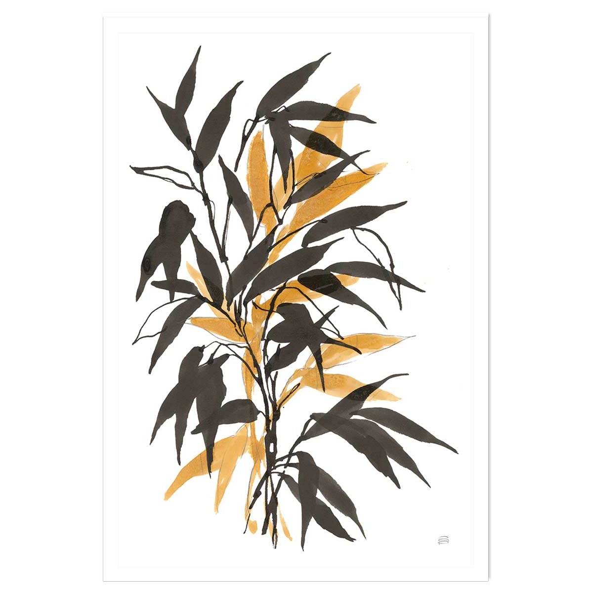 Poster watercolor bambou affiche seule, HEXOA