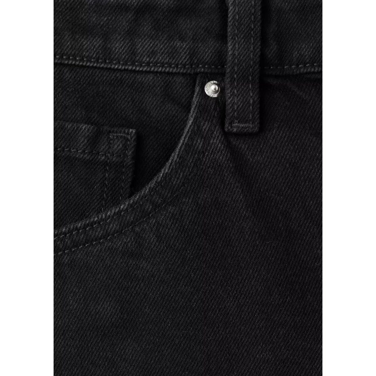 Short en jean droit black denim, MANGO