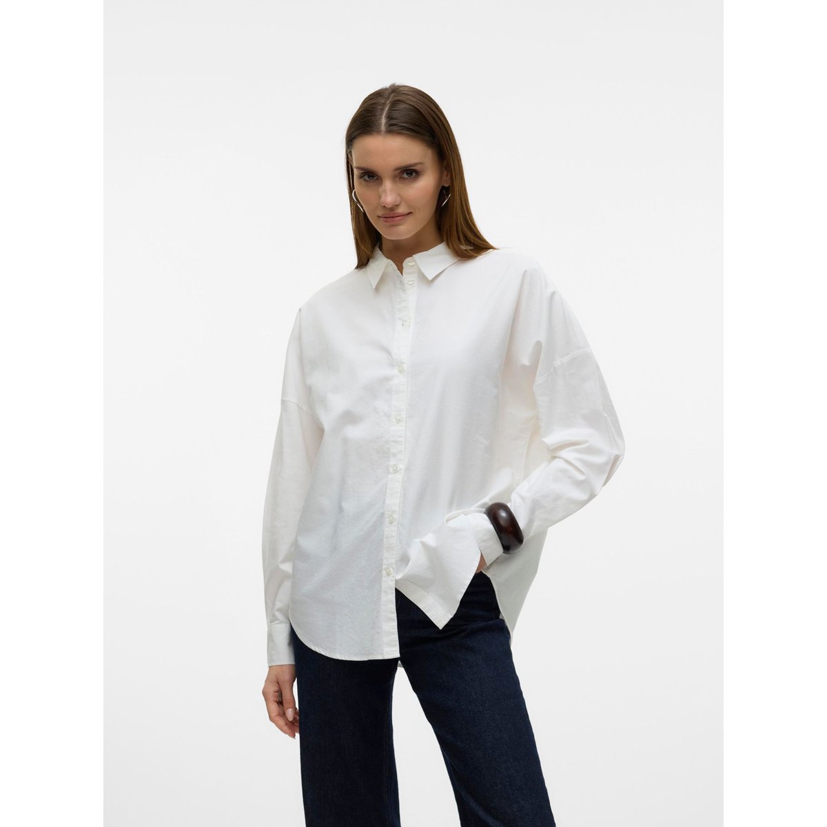 Chemise Oxford snow white, VERO MODA