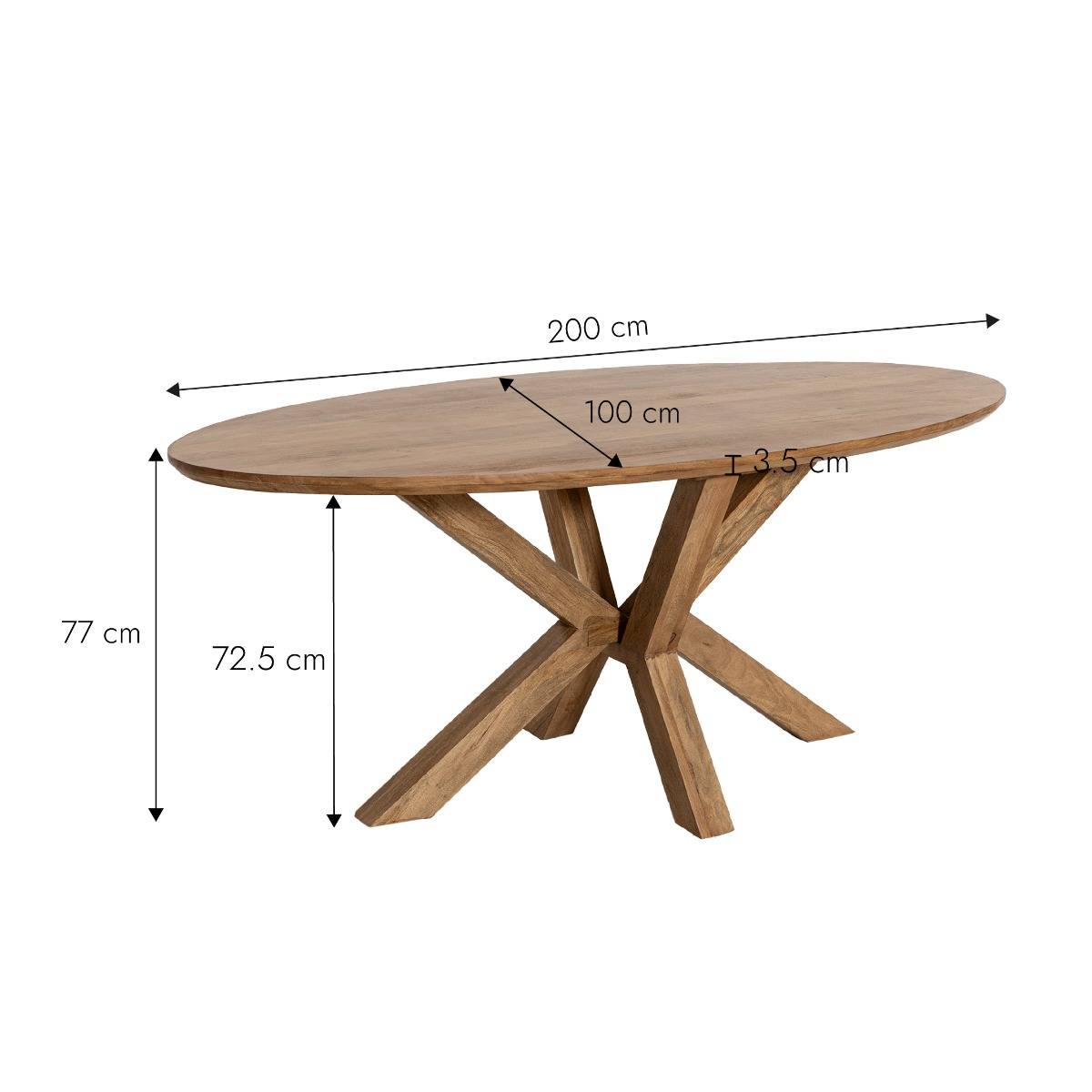 Table à manger en bois de manguier MALOÉ bois clair, MADE IN MEUBLES 