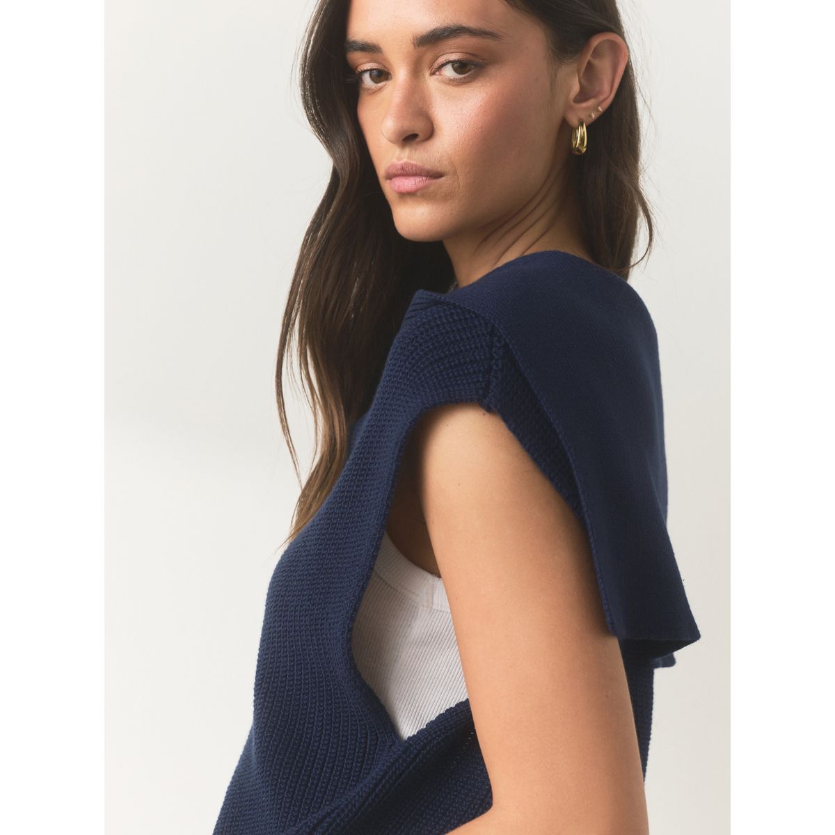 Débardeur en maille bleu marine, NEXT