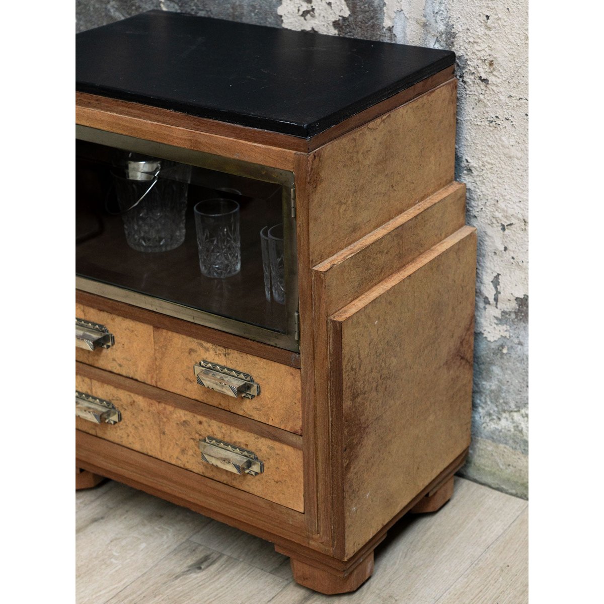 Petit buffet art déco Gilbert N°1560 - Bon état noir, DEBONGOUT