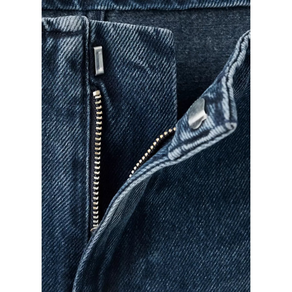 Jean taille basse détail cordon bleu foncé intense, MANGO TEEN