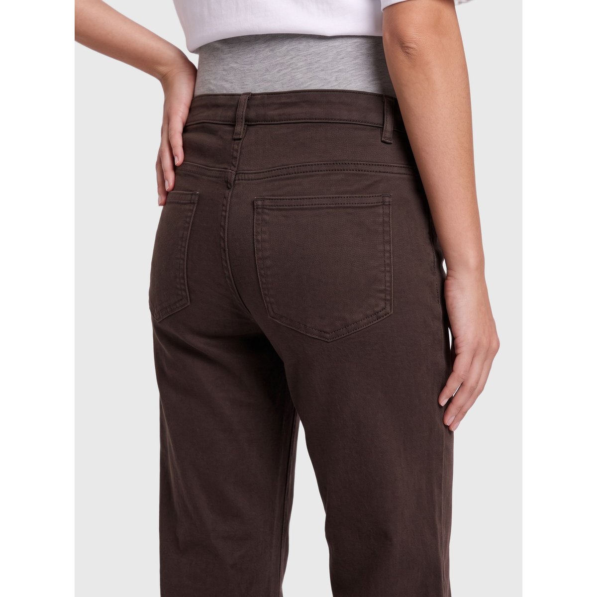 Jean À Jambe Large marron - dark brown denim, ONLY