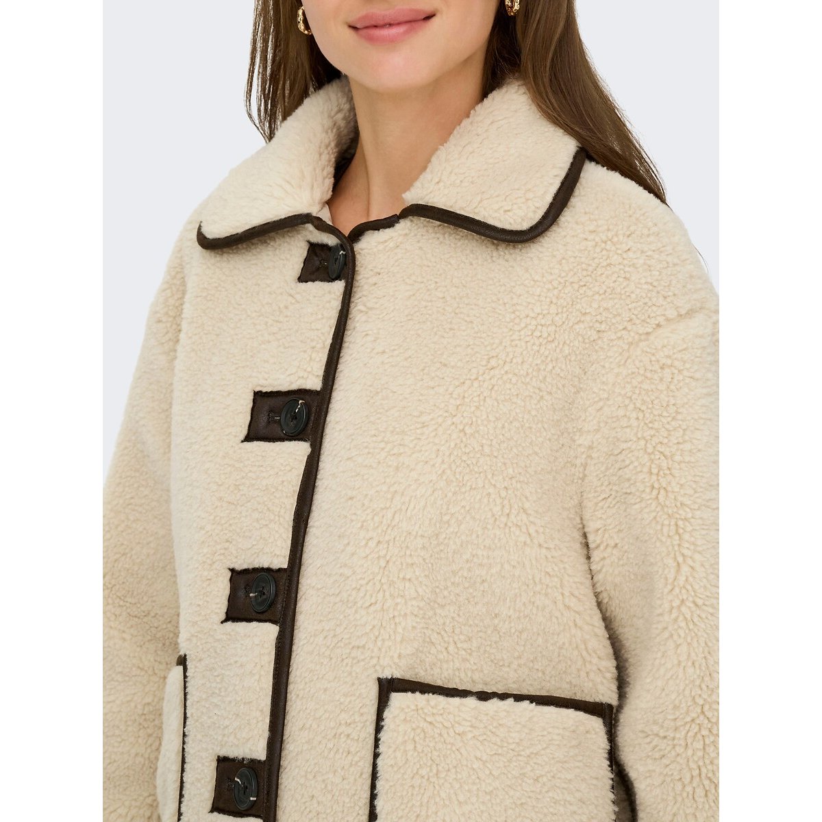 Sherpa Button-Up Coat beige, JDY
