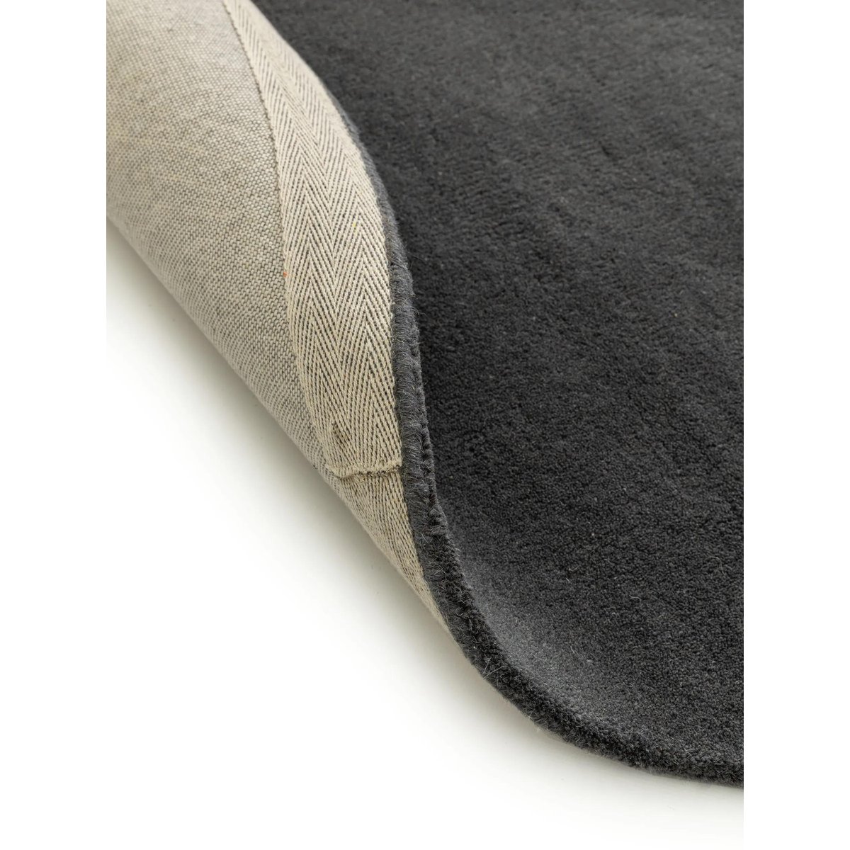 Tapis rond en laine tufté main BENT anthracite, BENUTA 
