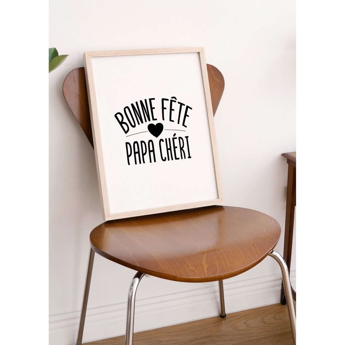 Affiche 'Bonne Fête Papa Chéri' blanc, L'AFFICHERIE