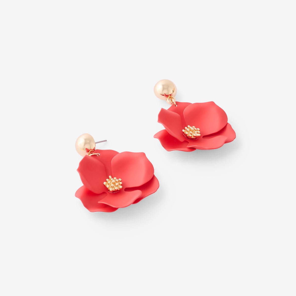 Boucles d'oreilles pétales rouges rouge, BALABOOSTE