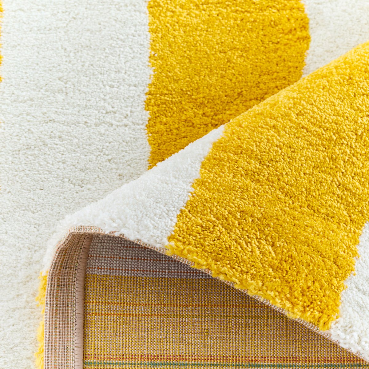 Tapis bicolore à rayures GROOVY jaune, NAZAR RUGS