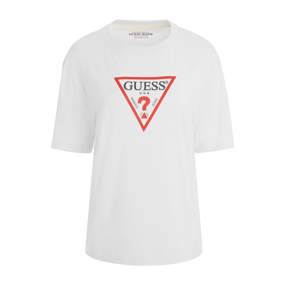 T-Shirt Boxy Iconic blanc, GUESS