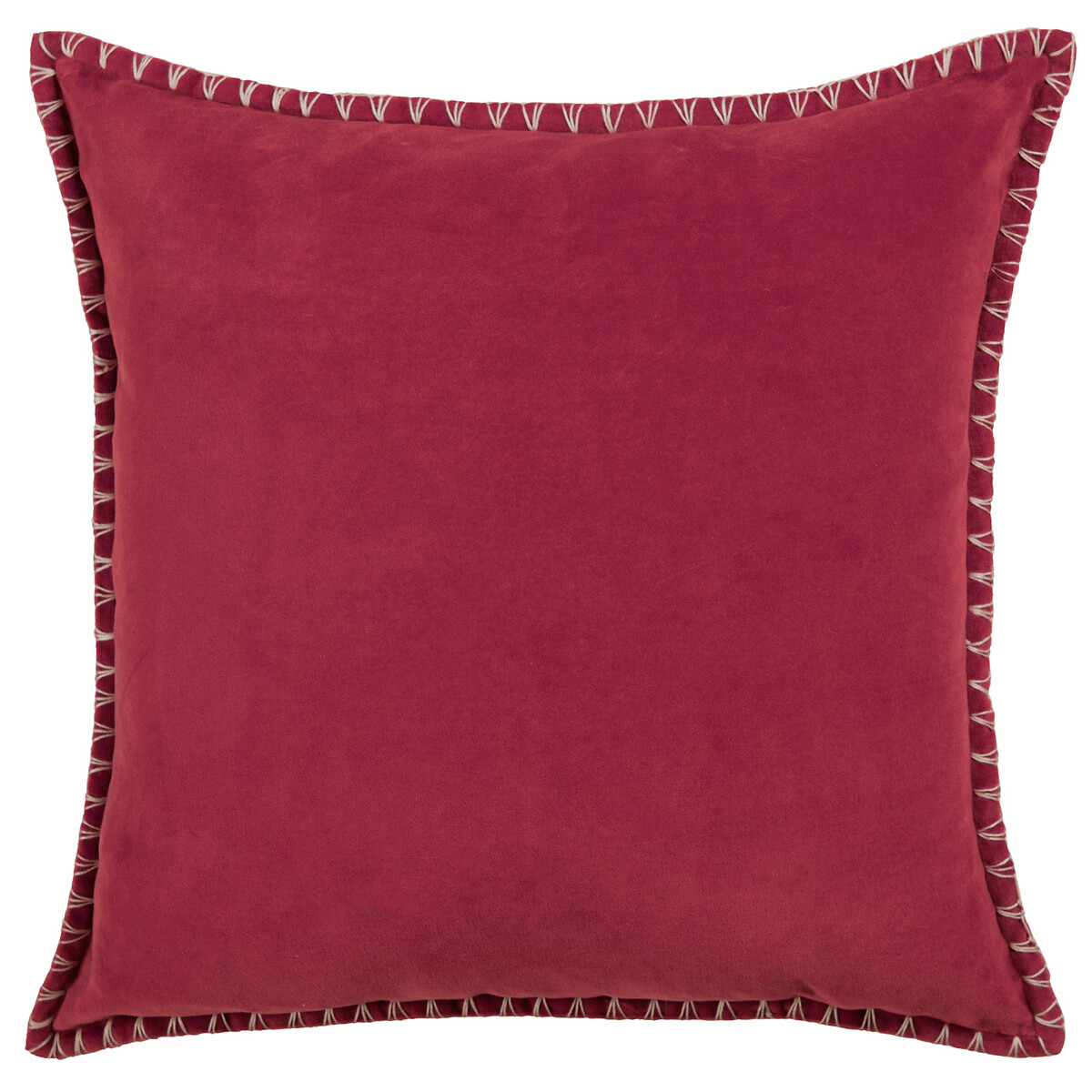 Stitch Plain Blanket Stitched Cushion berry, VOYAGE MAISON