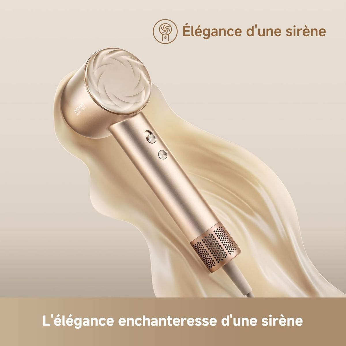 Sèche cheveux GloryMix Gold couleur unique, DREAME
