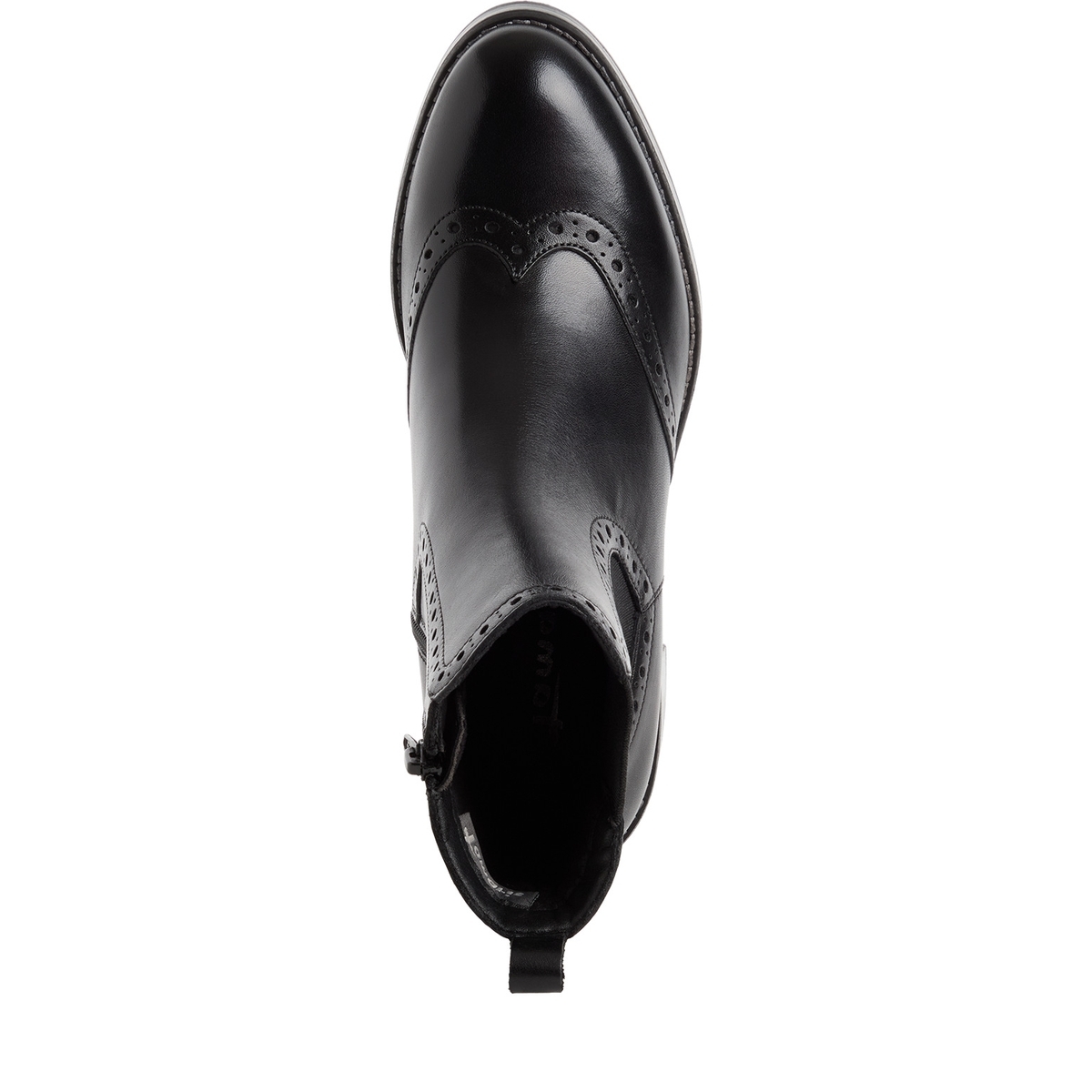 Bottine Chelsea en cuir noir cuir, TAMARIS