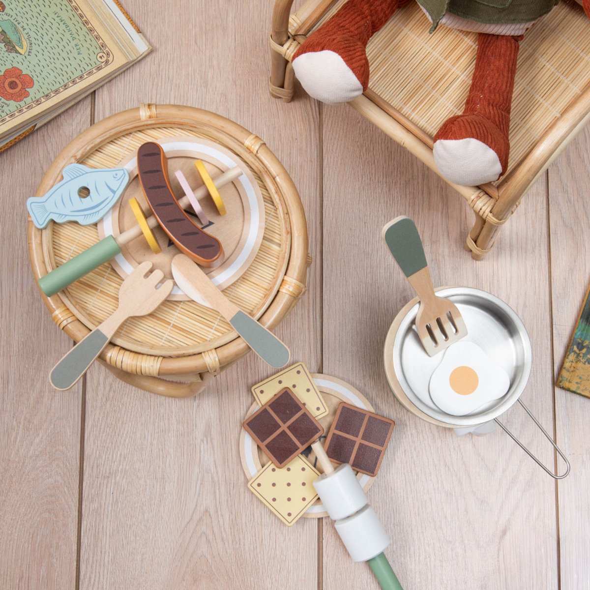Jouet set repas camping en bois FSC vert, AMADEUS LES PETITS