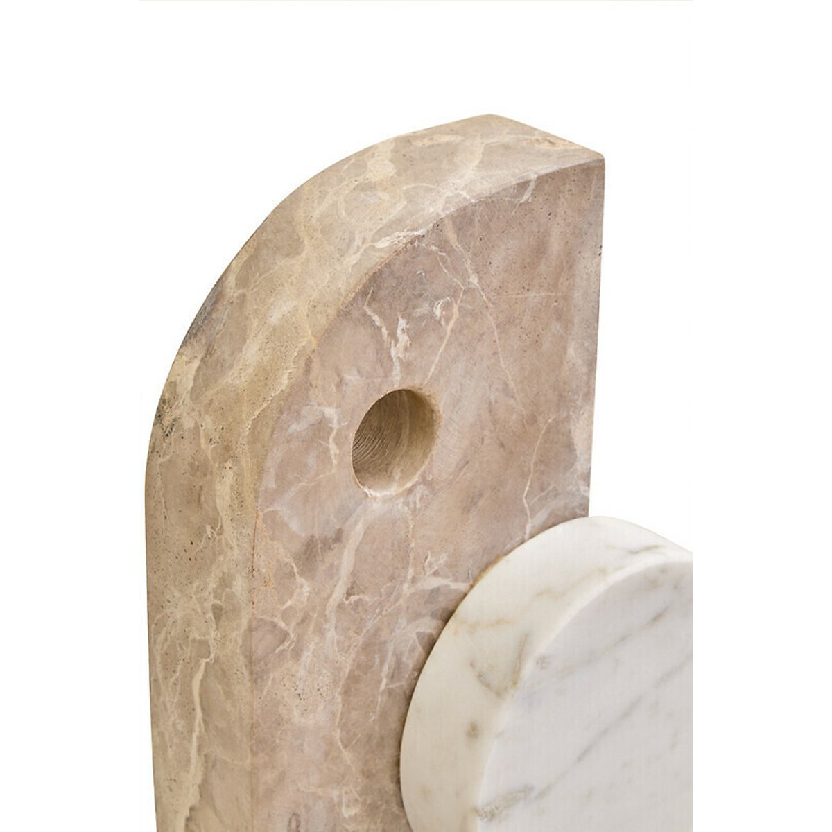 Abstract Marble Sculpture in Chocolate/White natural, FIFTY FIVE SOUTH