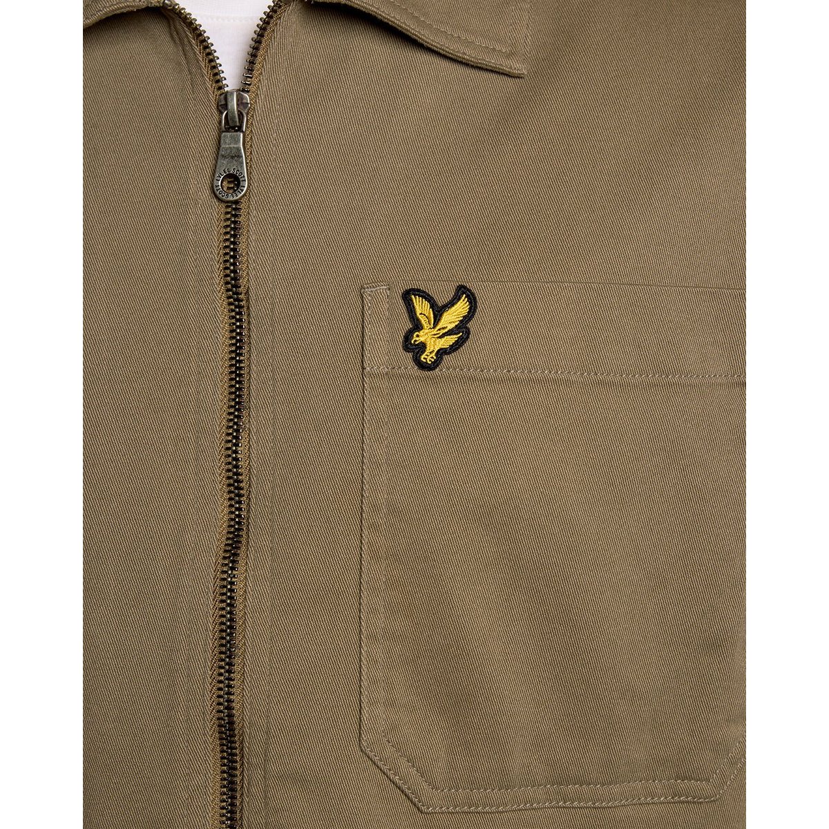 Surchemise légère délavage enzymatique vert kaki cendré, LYLE & SCOTT