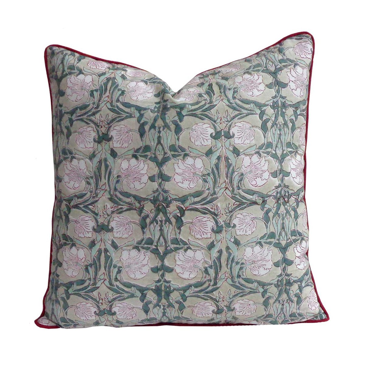 Housse de coussin Bauhaus vert, rose, rouge, ARCHIV
