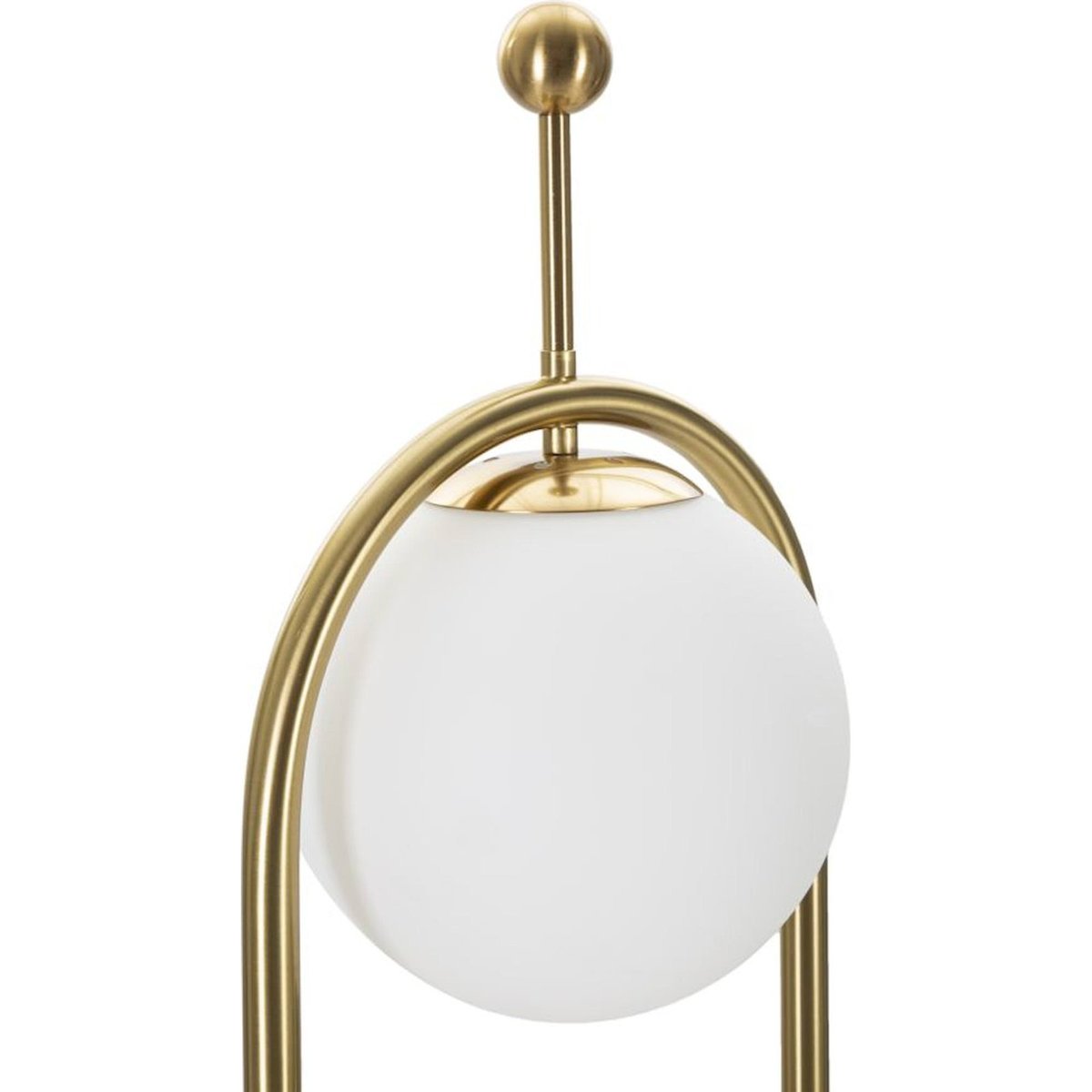 Lampadaire arc en fer globe en verre GLAM doré et blanc, RECOLLECTION