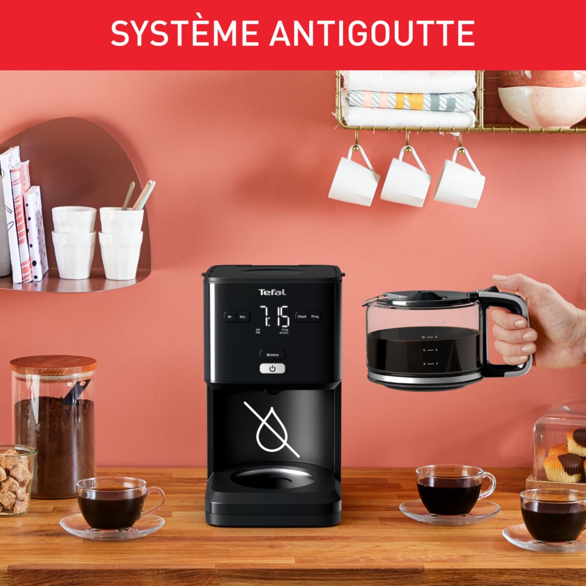 Cafetière filtre CM600810 SMARTN LIGHT noir, TEFAL