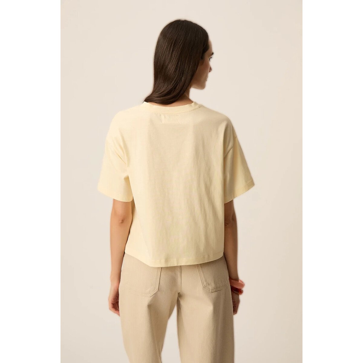Bedrukt T-shirt met korte mouwen, YACOB geel , DES PETITS HAUTS
