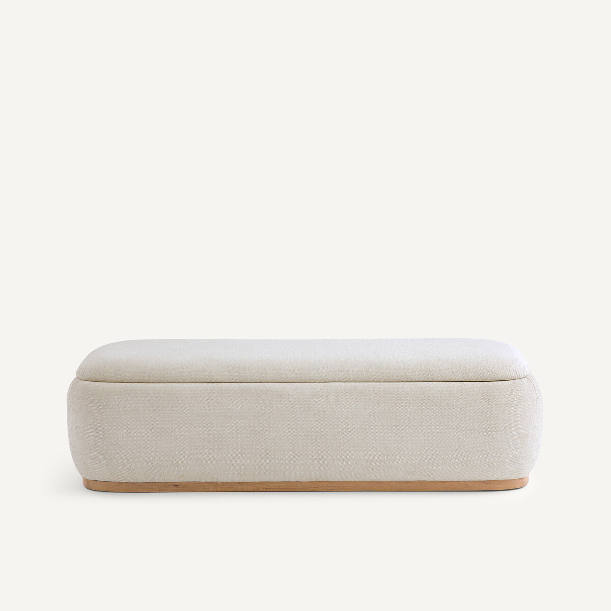 Banquette coffre bout de lit en tissu texturé, JERRY ficelle, AM.PM