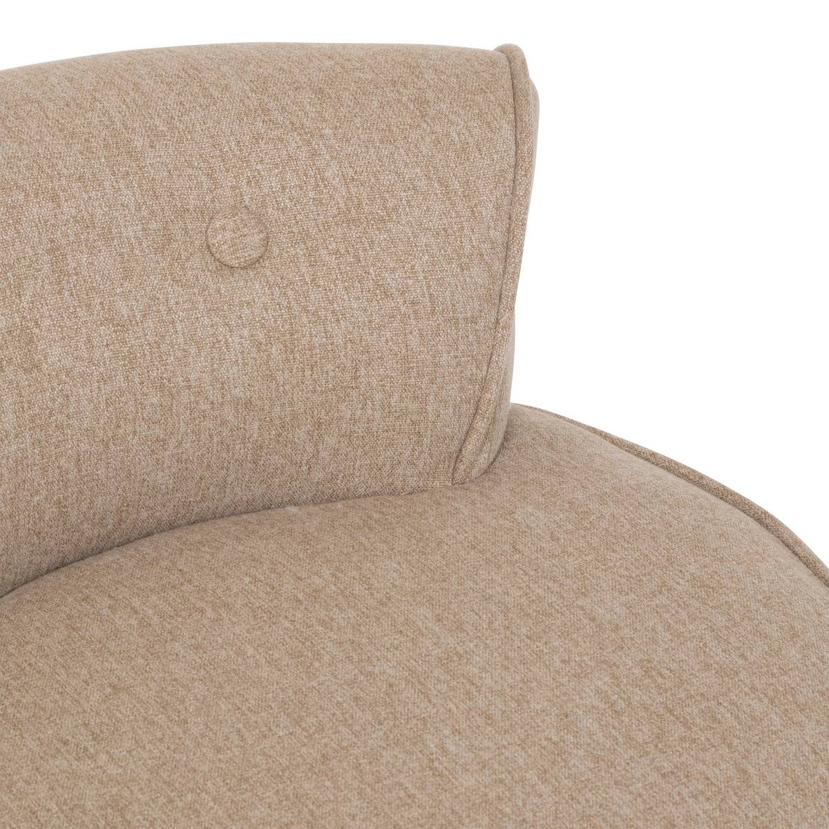 Tabouret dossier capitonné en tissu pieds pin FIRMIN beige, ATMOSPHERA