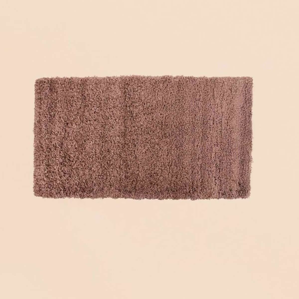 Tapis descente de lit poils longs 60x110cm taupe, ORNAMI