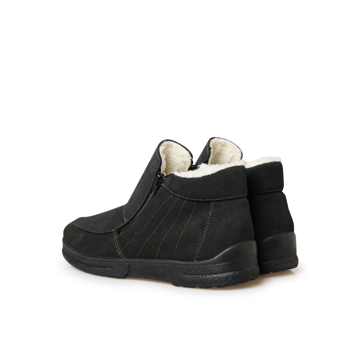 Boots fourrées double zip noir, PEDICONFORT