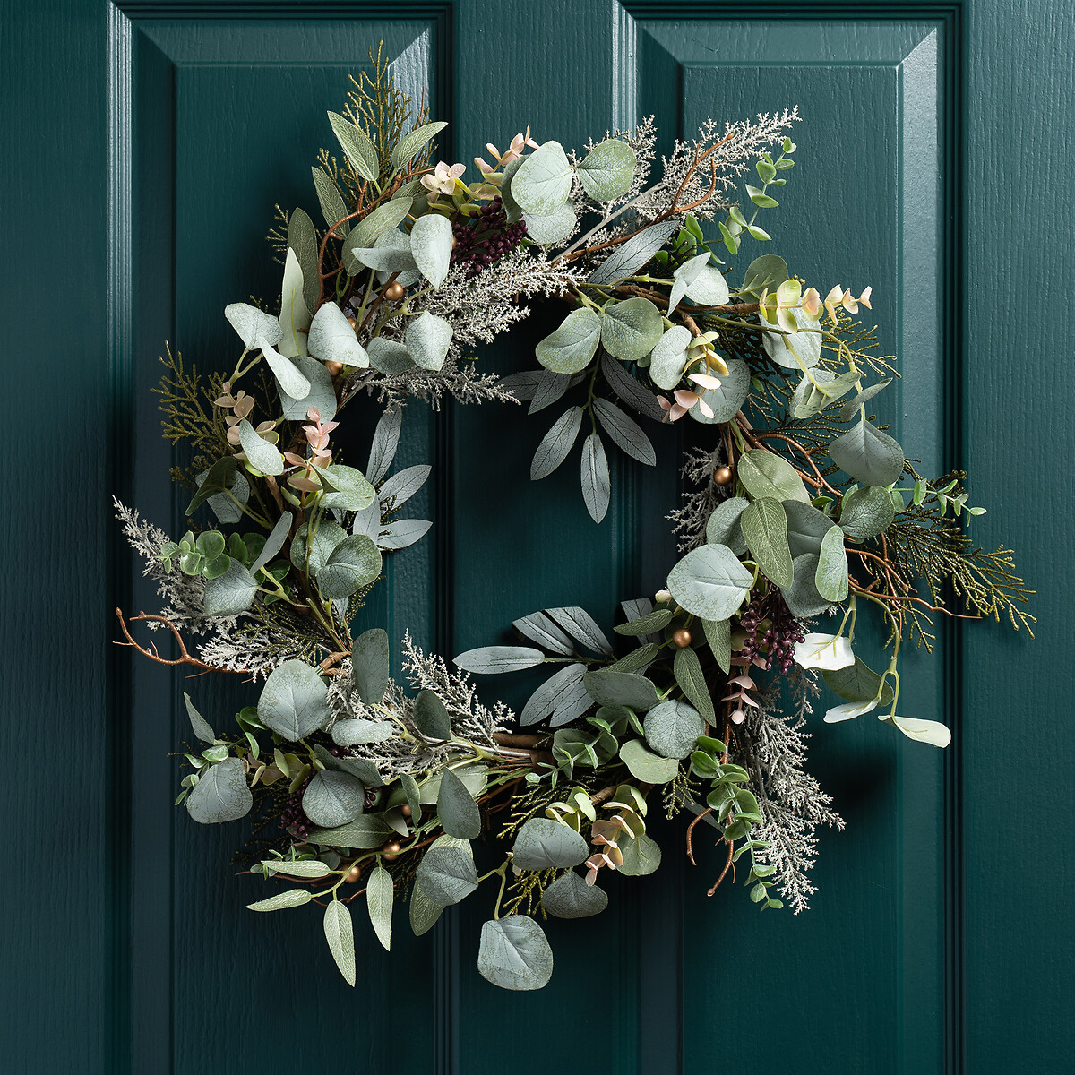 45cm Artificial Rustic Eucalyptus Wreath green, SO'HOME