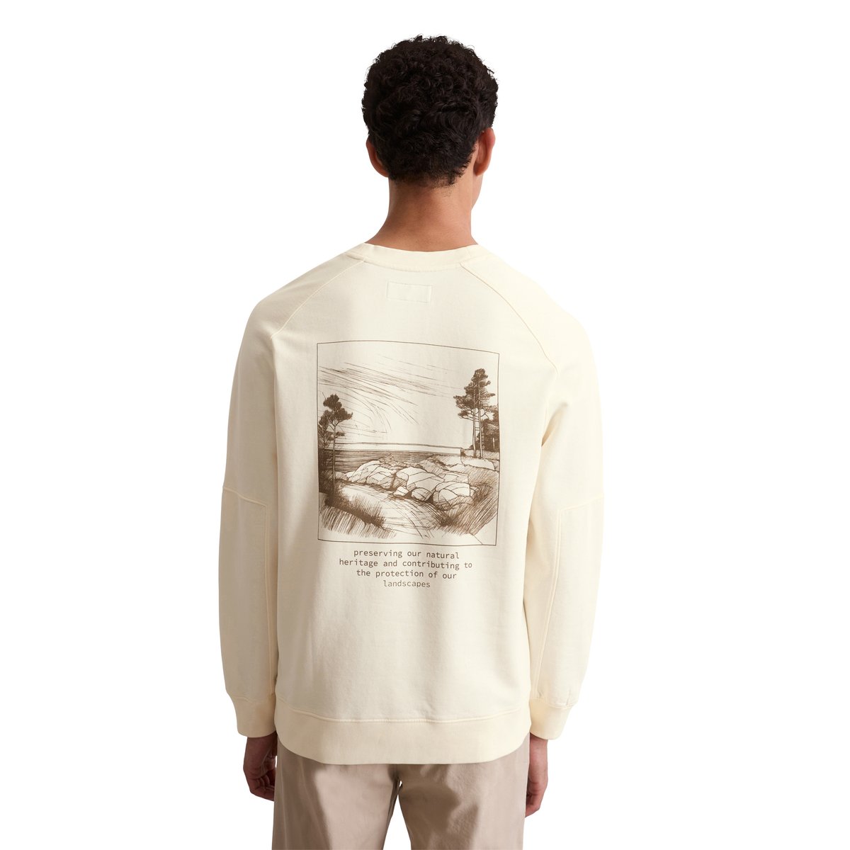 Sweat-shirt régulier en coton recyclé blanc, MARC O'POLO