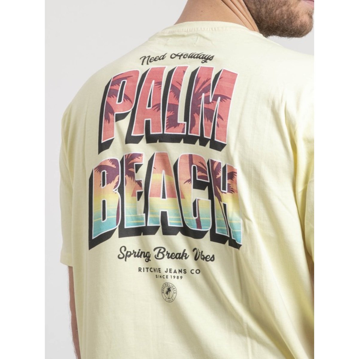 T-shirt Col Rond Oversize Pur Coton Nahamas jaune, RITCHIE
