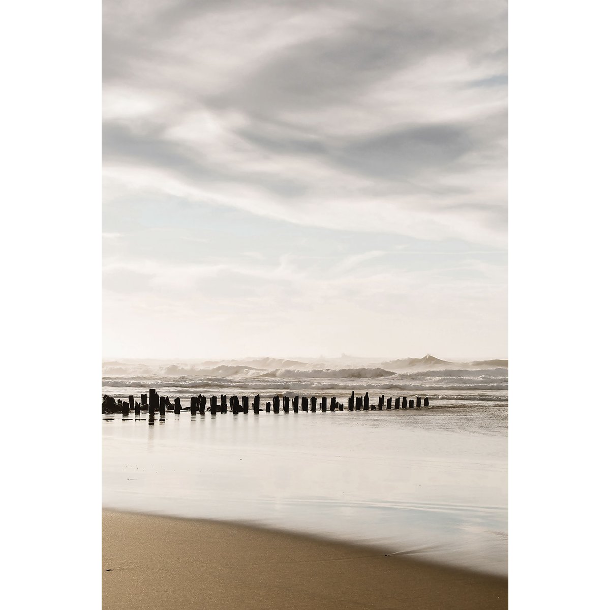 Tableau embruns et nuages à la plage tableau alu dibond, HEXOA