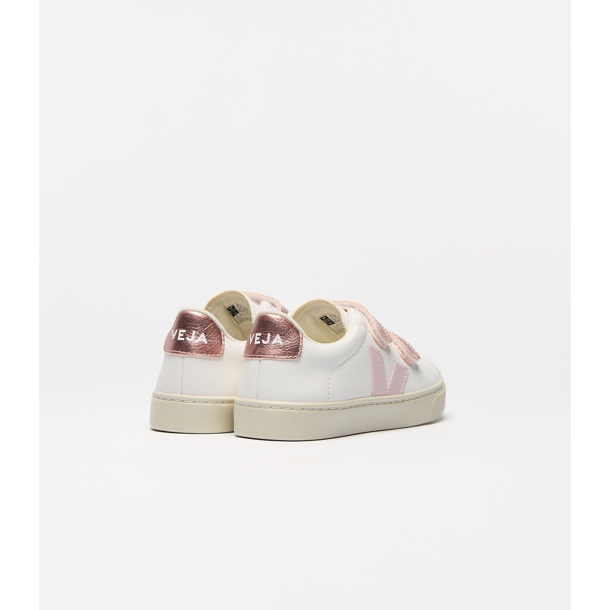 Baskets en cuir Small Esplar blanc/rose, VEJA