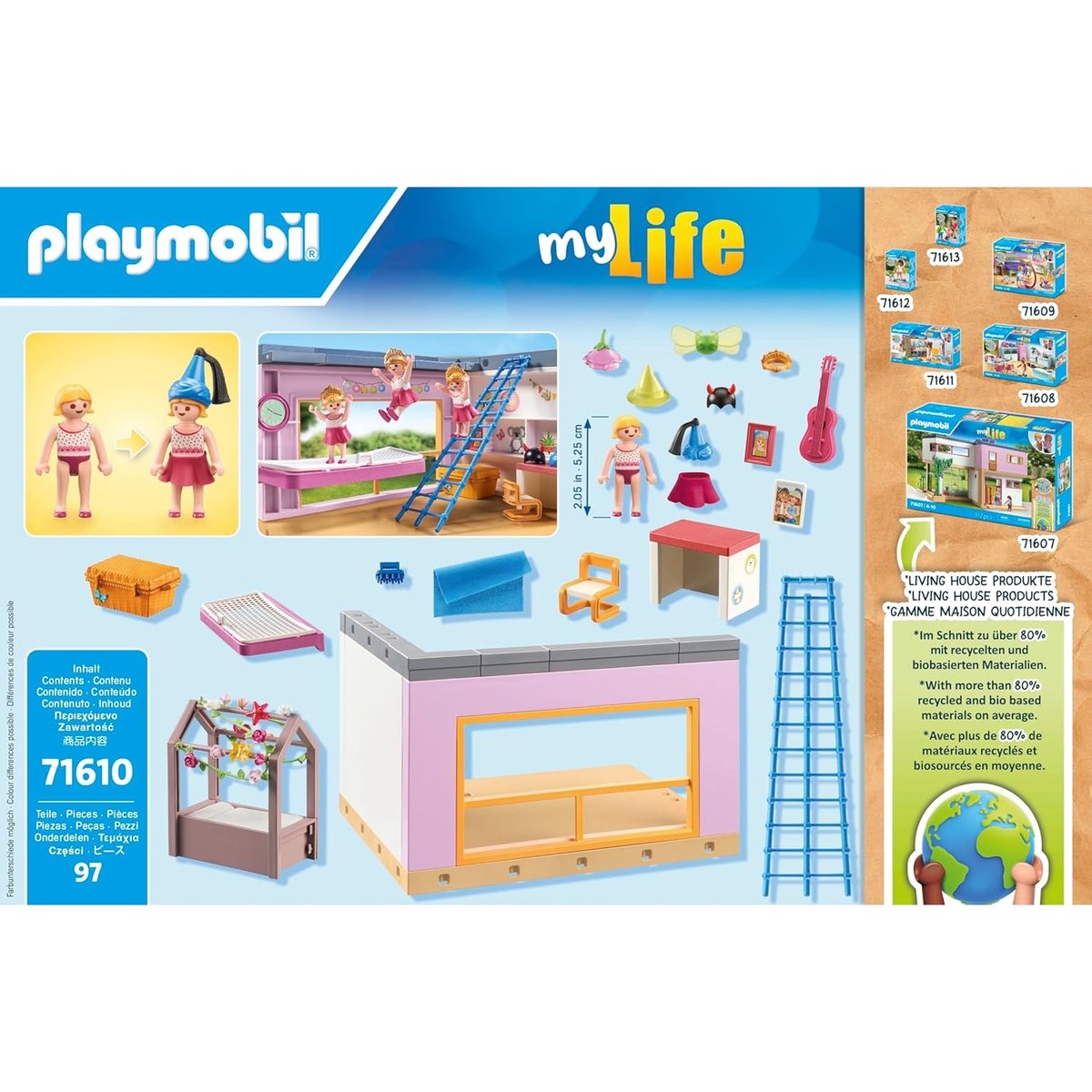 Chambre d'enfant avec lit cabane multicolore, PLAYMOBIL