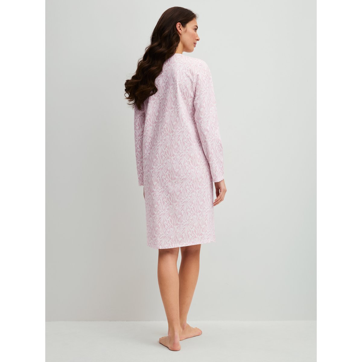Chemise de nuit à manches longues manches longues Coton FLOWER NIGHTS lilas parfumé, CALIDA