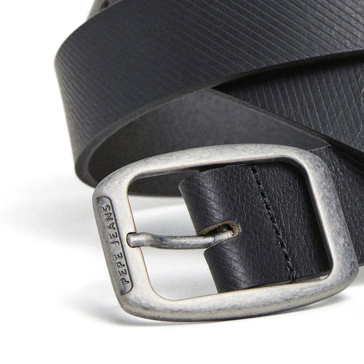 Ceinture En Cuir Texturé noir, PEPE JEANS