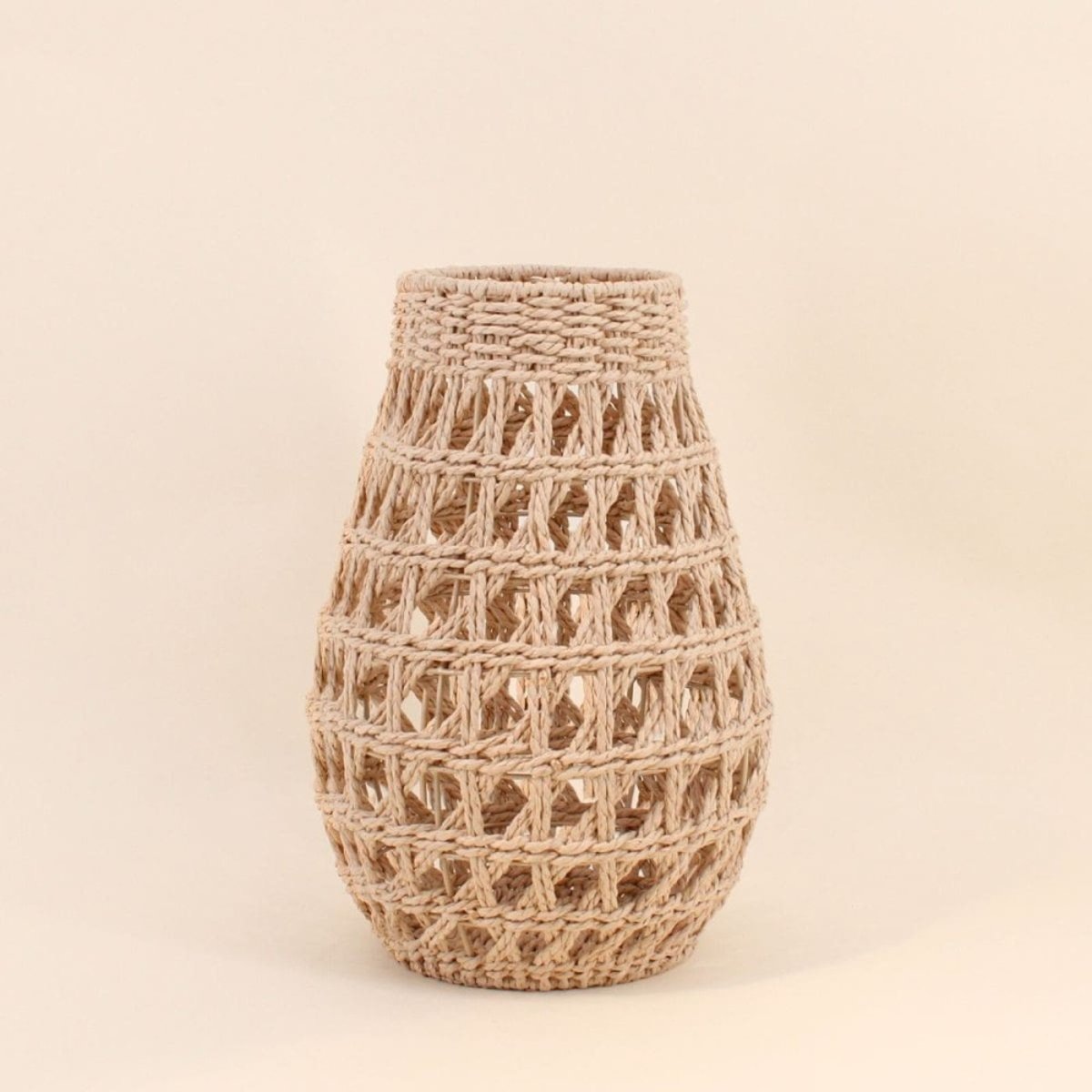 Lanterne en corde 37cm beige, ORNAMI