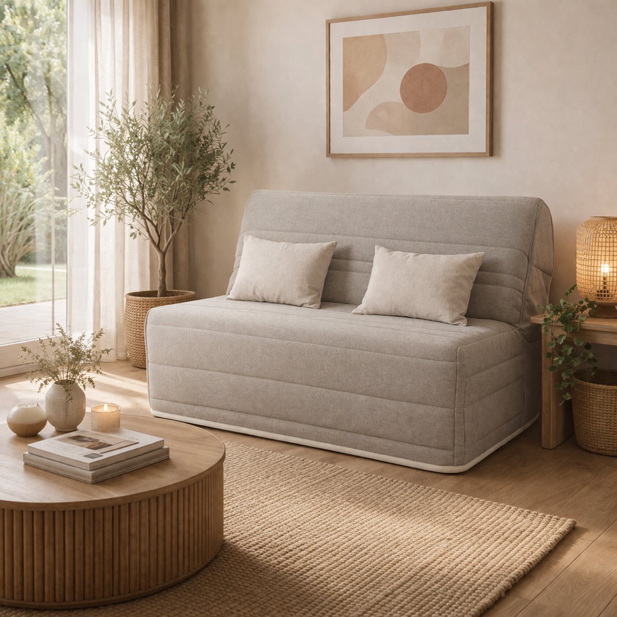 Banquette BZ EVEIL 140 x 190, JR3 gris, RELAXIMA