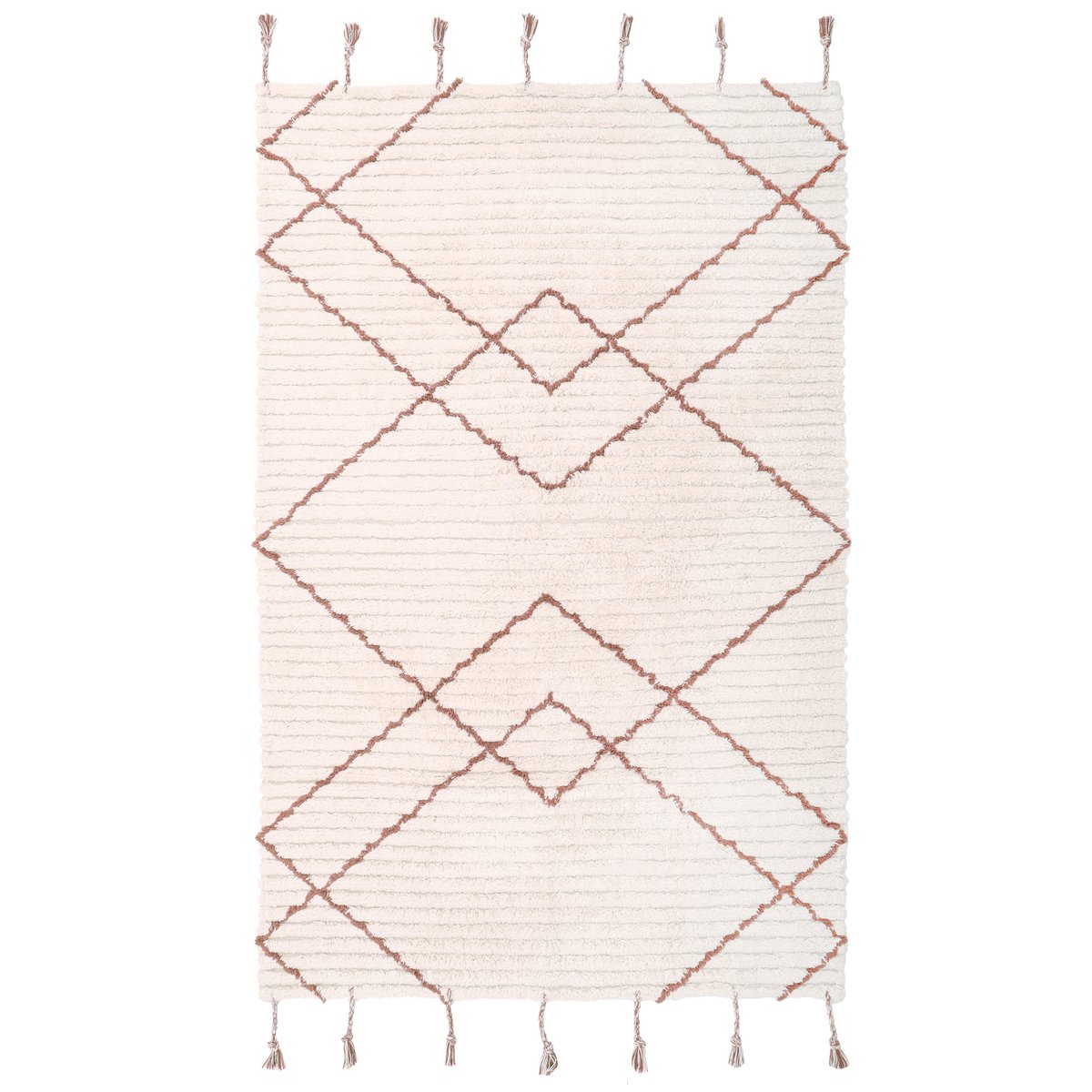 Tapis coton berbère VIKTOR naturel / ambre, NATTIOT