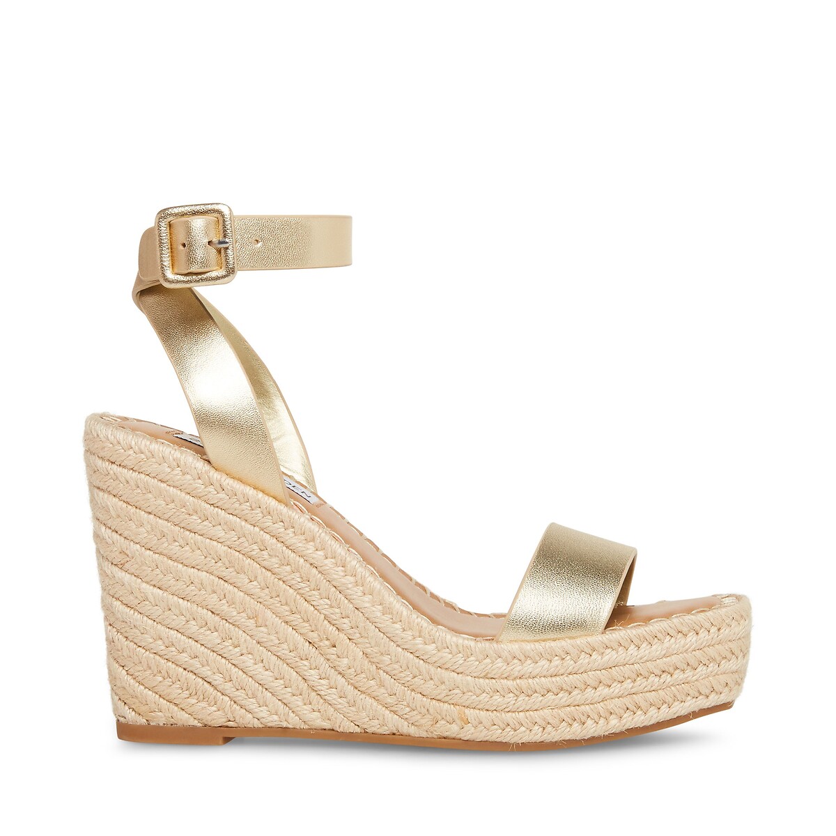 Leren sandalen met sleehakken Upstage goudkleur, STEVE MADDEN